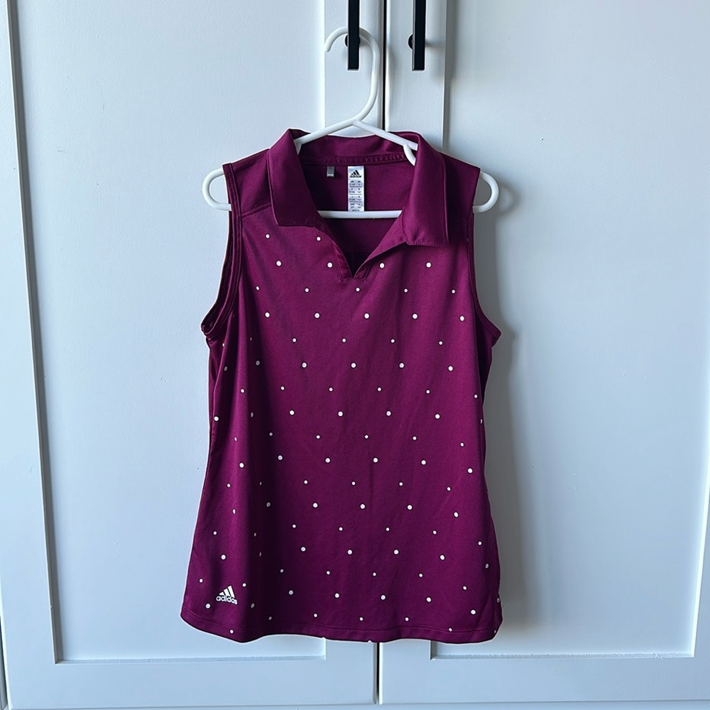 Adidas sleeveless youth golf shirt - size S (9-10)